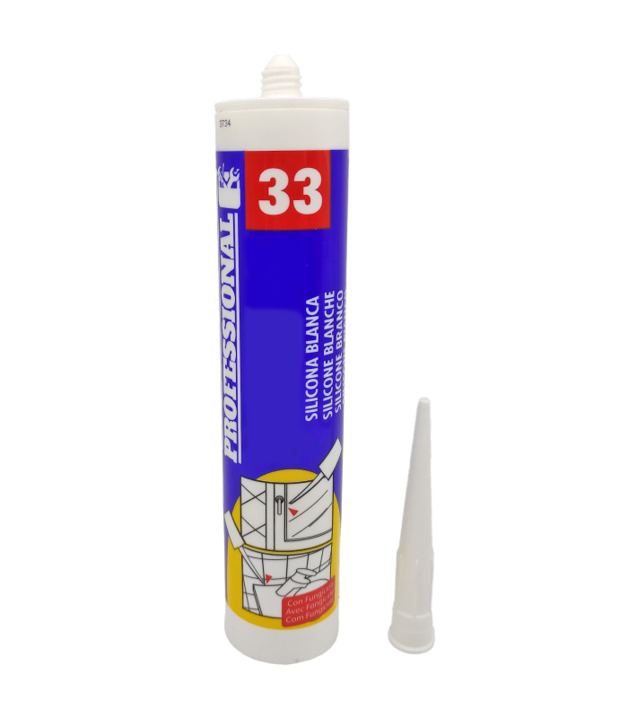 Tradineur - Bote de silicona en cartucho, incluye cánula, rellenador de juntas, sellador anti-moho, alicatados, baño, cocina, ventanas, bricolaje, manualidades (Blanco, 260 ml)