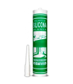 Tradineur - Sellante de silicona blanca anti-moho 280 ml, cartucho de silicona con cánula, anti-moho, bricolaje