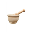 Artema - Mortero de madera natural, diámetro 14 cm con mazo de 19 cm. Mortero manual de cocina para moler ajo, especias y hierbas