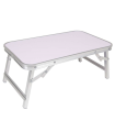 Tradineur - Mesa de aluminio plegable para cama, bandeja con patas para desayuno, ordenador portátil, multifuncional, portátil, ligera, 50 x 30 x 20 cm