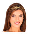 Tradineur - Diadema de hojas metálica, tiara decorativa, complemento para disfraz de romana, diosa griega, carnaval, Halloween, Arde Lucus, cosplay, fiestas (Dorado)