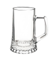 Tradineur - Set de 6 jarras de cerveza de vidrio 51 cl, modelo Stern, vasos base gruesa y asa 14,9 x 9,8 cm, vidrio pesado y resistente, celebración, fiesta, regalo