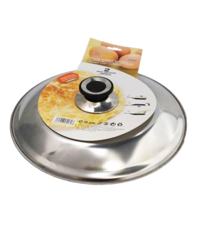 Tradineur - Tapa giratortillas de acero inoxidable, diámetro 30 cm. Plato volteatortillas ideal para darle la vuelta a la  tortilla fácilmente