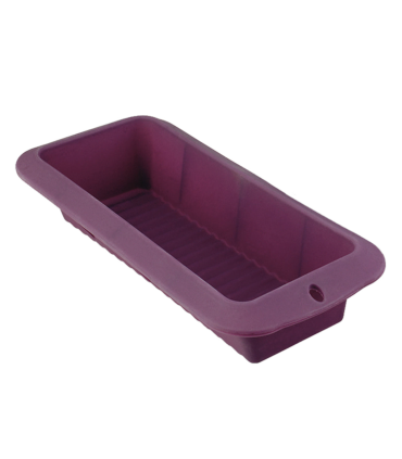 Tradineur - Molde para pastel de silicona, fuente para horno rectangular de silicona, bandeja para horno, color violeta, 6 x 30 x 10,5  cm