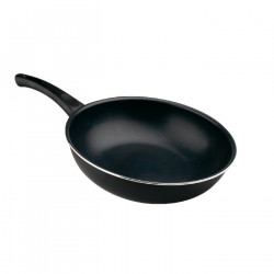 Tradineur - Sartén WOK de inducción rápida antiadherente - Fabricado en Aluminio - Incluye mango de silicona - Apto para inducci
