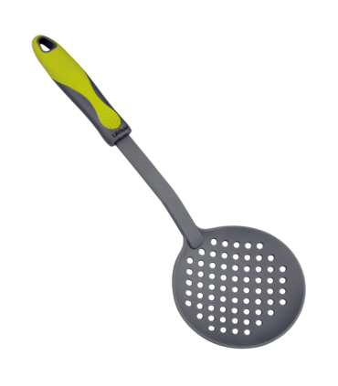 Tradineur - Espumadera de nylon y silicona, de 33 x 11,5 x 2 cm para cocina. Pala para realizar labores de cocina y repostería. Utensilio para cocinar de plástico