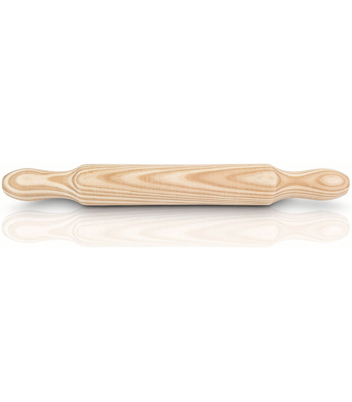 Rodillo de madera para amasar 57 x 5 cm para cocina, repostería, agarradores laterales, accesorio amasador de panadero para estirar masas para pan, pizzas, resistente y duradero