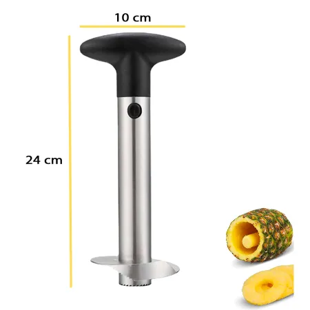 Pelador de piña, cortador, vaciador de piña de acero inoxidable, apto para lavavajillas, utensilios de cocina, 24 cm, color alea