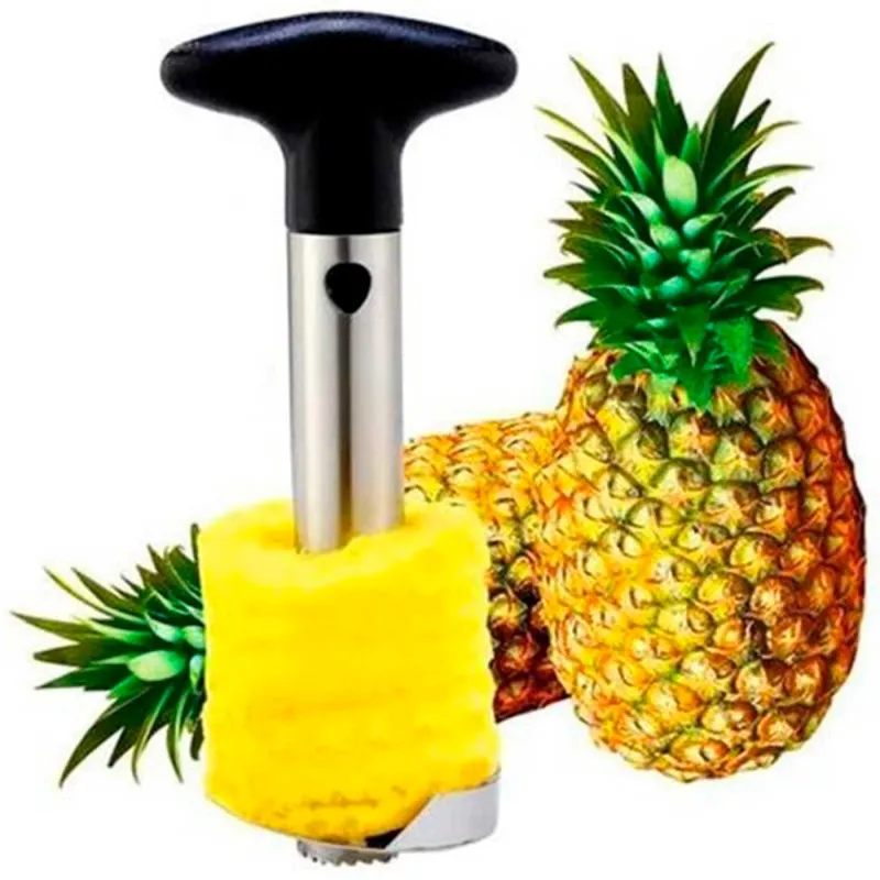 Pelador de piña, cortador, vaciador de piña de acero inoxidable, apto para lavavajillas, utensilios de cocina, 24 cm, color alea
