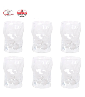 Tradineur - Juego de 3 vasos de agua sorgente, 30 cl, Set de 3 vasos con diseño hergonómico, 10 x 7 cm