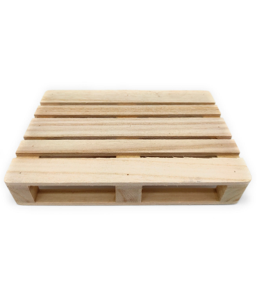 Tradineur - Pack de 6 bandejas de madera estilo palet multiusos 17,6 x 11,3 x 3 cm. Posavasos, tabla, plato ideal para servir tapas, pinchos, caterings