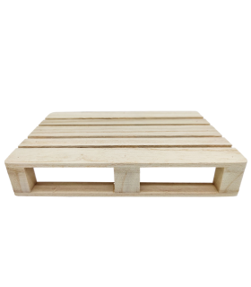 Tradineur - Pack de 6 bandejas de madera estilo palet multiusos 17,6 x 11,3 x 3 cm. Posavasos, tabla, plato ideal para servir tapas, pinchos, caterings