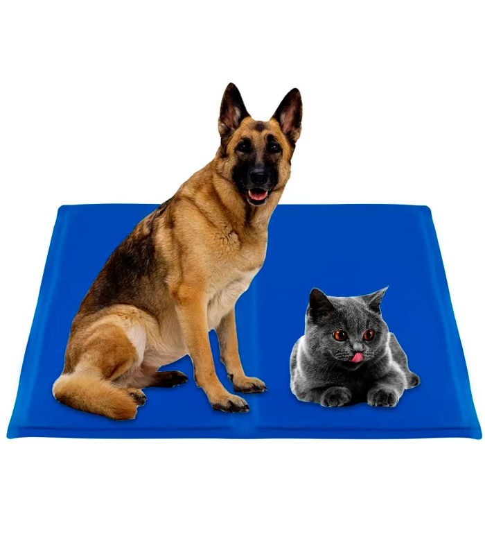 Tradineur - Alfombra auto refrigerante para perros y gatos, alfombrilla refrescante para mascotas, impermeable, gel duradero, no tóxico, verano (Azul, 50 x 90 cm)