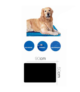 Tradineur - Alfombra auto refrigerante para perros y gatos, alfombrilla refrescante para mascotas, impermeable, gel duradero, no tóxico, verano (Azul, 50 x 90 cm)