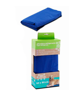 Tradineur - Alfombra auto refrigerante para perros y gatos, alfombrilla refrescante para mascotas, impermeable, gel duradero, no tóxico, verano (Azul, 50 x 90 cm)