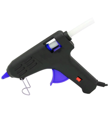 Tradineur - Pistola de silicona caliente 60W, modelo Brico Plus, pistola de pegamento, encolar, incluye 2 barras de silicona y cable, bricolaje, manualidades, artesanía, reparaciones