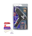 Tradineur - Pistola de silicona caliente 60W, modelo Brico Plus, pistola de pegamento, encolar, incluye 2 barras de silicona y cable, bricolaje, manualidades, artesanía, reparaciones