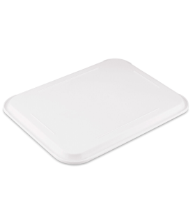 Tradineur - Bandeja reutilizable rectangular, polipropileno, hostelería, bares, restaurantes, hogar, fabricada en España (Blanco, 41,2 x 30,7 x 1,8 cm)