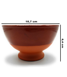 Tradineur - Taza de barro para aperitivos Nº 2, tazón para vino, queimada, diseño tradicional, artesanal (Marrón, 10,7 x 6,4 cm)