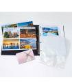 Tradineur - Pack de 10 hojas para álbum fotográfico de 4 anillas, A4, aptas para fotografías de 10 x 15 cm, doble cara, 4 espacios por cada lado, guardar fotos, recuerdos