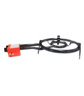 Tradineur - Quemador paellero gas butano, diámetro 34,5 cm, aro paellero esmaltado con patas, hornillo paellas, homologado, exterior, jardín, camping, acampada