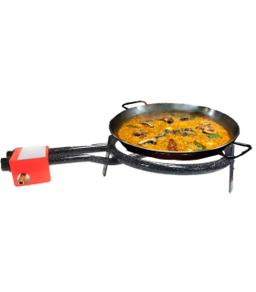 Tradineur - Quemador paellero gas butano, diámetro 34,5 cm, aro paellero esmaltado con patas, hornillo paellas, homologado, exterior, jardín, camping, acampada