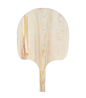 Tradineur -  Pala de madera para pan y pizzas, superficie de 34,4 x 33,5, mango largo, ideal para hornos de leña profundos, panaderías, 153 cm