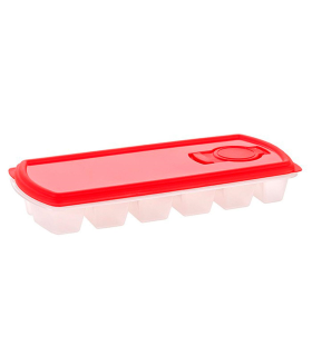 Tradineur - Cubitera de plástico 26,3 x 11,3 cm, moldes para 12 cubitos de hielo, bandeja para hacer hielo, cócteles, refrescos, color aleatorio