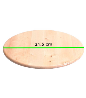 Tradineur - Plato giratortillas de madera, tapa volteatortillas para sartén, dar la vuelta fácilmente a la tortilla, utensilio cocina, diámetro 21,5 cm