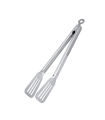 Pinza de inox con pequeña doblez en la punta para mayor agarre, de 34 cm. Tenaza de acero inoxidable. Tenacilla para especial para parrilla o barbacoa.