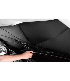 Tradineur - Parasol para coches con mango - Fabricado en Tela/Hierro - Tamaño universal, apto para todos los coches - 79 x 140 cm