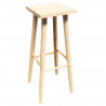 Tradineur - Taburete cuadrado alto de madera con patas redondeadas, banqueta de barra, bar y cocina, 70 x 28 x 28 cm