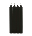 Tradineur - Pack de 4 velas alargadas, cirios de mesa cilíndricos, parafina y mecha de algodón, sin perfume, rituales y ceremonias (Negro, 17 cm)