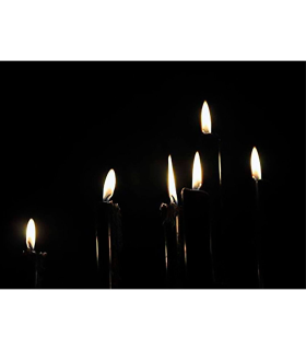 Tradineur - Pack de 4 velas alargadas, cirios de mesa cilíndricos, parafina y mecha de algodón, sin perfume, rituales y ceremonias (Negro, 17 cm)