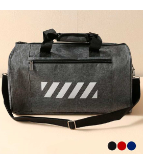 Tradineur - Bolsa de viaje de tela con correa de hombro y asas, bolsillos con cremallera, plegable, ligera, resistente, deporte, gimnasio, equipaje de mano, 43 x 20 x 25 cm, color aleatorio