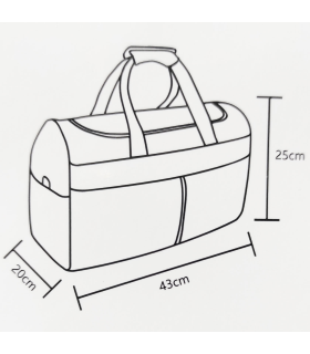 Tradineur - Bolsa de viaje de tela con correa de hombro y asas, bolsillos con cremallera, plegable, ligera, resistente, deporte, gimnasio, equipaje de mano, 43 x 20 x 25 cm, color aleatorio