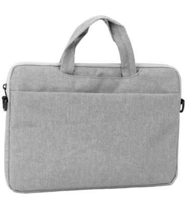 Tradineur - Bolsa para portátil de 11-12 pulgadas, bolso, maletín, bandolera, funda de tela impermeable con asas y correa de hombro para ordenador, tablet, forro acolchado, ligera (Gris, 25 x 36 cm)