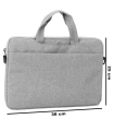 Tradineur - Bolsa para portátil de 11-12 pulgadas, bolso, maletín, bandolera, funda de tela impermeable con asas y correa de hombro para ordenador, tablet, forro acolchado, ligera (Gris, 25 x 36 cm)