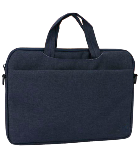 Tradineur - Bolsa para portátil de 11-12 pulgadas, bolso, funda, bandolera, maletín de tela impermeable con asas y correa de hombro para ordenador, tablet, forro acolchado (Azul marino, 25 x 36 cm)