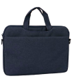 Tradineur - Bolsa para portátil de 11-12 pulgadas, bolso, funda, bandolera, maletín de tela impermeable con asas y correa de hombro para ordenador, tablet, forro acolchado (Azul marino, 25 x 36 cm)