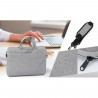 Tradineur - Bolsa para portátil de 13-14 pulgadas, bolso, maletín, bandolera, funda de tela impermeable con asas y correa de hom