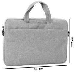 Tradineur - Bolsa para portátil de 13-14 pulgadas, bolso, maletín, bandolera, funda de tela impermeable con asas y correa de hom