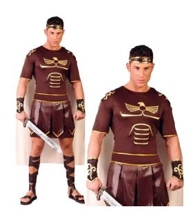 Disfraz de gladiador de color marrón oscuro para jóvenes y adultos, para carnaval, halloween, celebraciones, Talla única