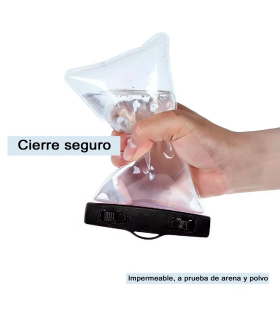 Tradineur - Bolsa estanca móvil universal, funda impermeable con correa para smartphone de hasta 6,7 pulgadas, guardar dinero, tarjetas, deportes acuáticos, playa, piscina (Verde)