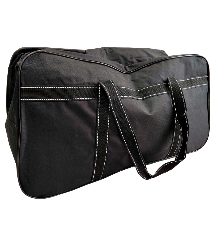 Tradineur - Bolsa de viaje de tela con asas y correa de hombro - Fabricado en Poliéster - bolsillo con cremallera, plegable, ligera, resistente - 38 x 70 x 34 cm - Color negro