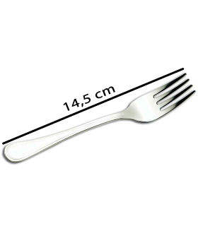 Tradineur - Set de 6 tenedores lunch de acero inoxidable, cubiertos clásicos para postre, tarta, helado, aptos para lavavajillas, 14,5 cm