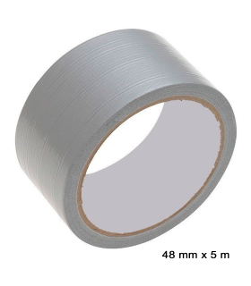 Tradineur - Cinta americana reforzada, fuerte adherencia, impermeable, resistente, corte fácil, reparar, sellar, reforzar, fijar, multiusos, bricolaje (Gris, 48 mm x 5 m)