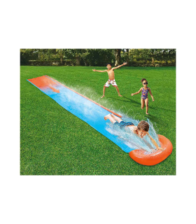 Tradineur - Pista deslizante hinchable individual con rociadores de agua, tobogán resbaladizo de pvc para carreras, jardín, aire libre, 488 cm