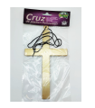 Tradineur - Cruz de plástico para halloween, disfraz, carnaval, fiestas, colgante de cruz de sacerdote, color dorado, 23 x 13 x 0,8 cm