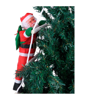 Set de 3 muñecos de papá noel con escalera, 106 cm, santa claus con cuerda para colgar de la ventana, balcón, árbol de navidad, decoración navideña de exterior e interior